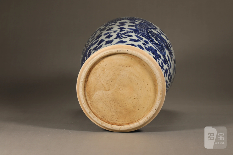 清 青花龙穿牡丹观音瓶 - 图8